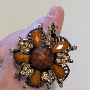 Floral Bird Cocktail Ring